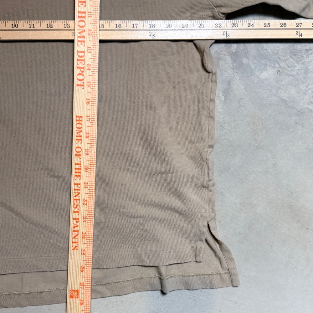 Polo Ralph Lauren Rugby Mens Large Tan Long Sleeve Polo Shirt Beige 90s Vintage - Picture 4 of 5